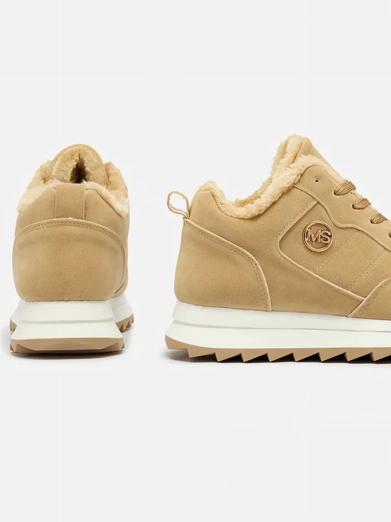 Hot Jasnobrązowe buty sportowe damskie z ociepleniem Lahho Damskie Ocieplane|Sneakersy