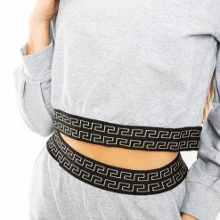 Best Jasnoszara damska bluza cropped Bluzy