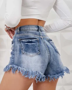 Sale Jeansowe damskie krótkie spodenki Krótkie Spodenki