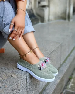 Best damskie materiałowe półbuty z kryształkami Fezens Półbuty