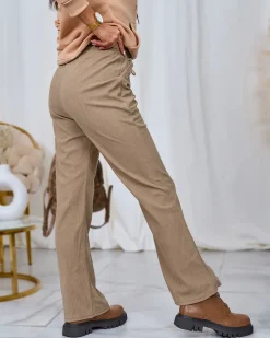 Best damskie sztruksowe spodnie materiałowe Spodnie Materiałowe