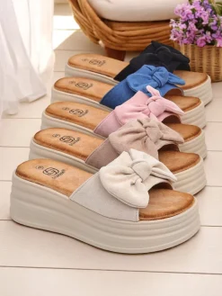 Discount Klapki damskie na platformie Givan Klapki Na Obcasie