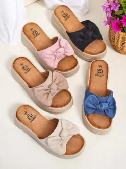 Discount Klapki damskie na platformie Givan Klapki Na Obcasie