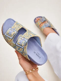 Discount Klapki damskie z klamerkami Samorra Klapki Płaskie