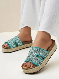 Best Klapki damskie z ozdobami Candy Candy Klapki Płaskie