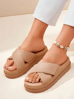 Outlet Klapki damskie płaskie Evre Klapki Płaskie