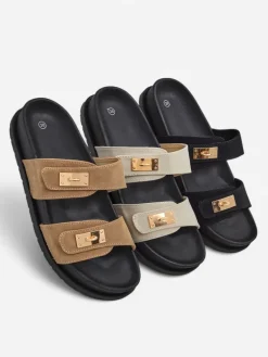 Sale Klapki damskie z ozdobnymi klamerkami Costes Klapki Płaskie