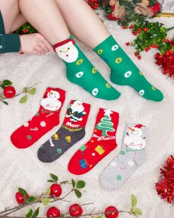 Best Kolorowe damskie skarpetki ze świątecznym wzorem Skarpetki