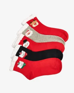 Outlet Kolorowe damskie skarpetki ze świątecznym wzorem Skarpetki