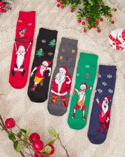 Sale Komplet męskich skarpetek ze świątecznym wzorem 5/pak Skarpetki