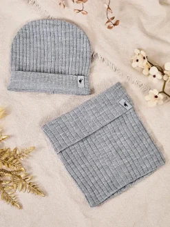 Outlet Komplet zimowy uniwersalny- czapka typu beanie z kominem Damskie Czapki|Czapki I Kapelusze