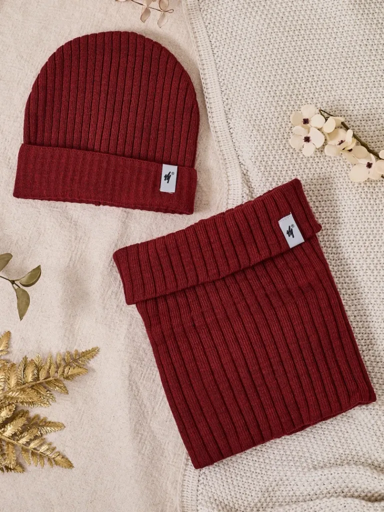 Discount Komplet zimowy uniwersalny- czapka typu beanie z kominem Damskie Czapki|Czapki I Kapelusze