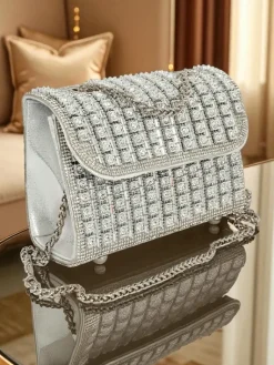 Clearance Kopertowa torebka damska z cyrkoniami Elira Dusk Damskie Małe Torebki