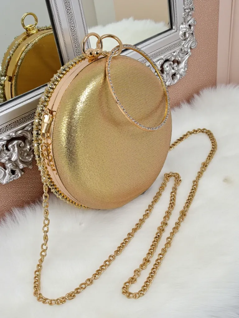 Best Kopertowa torebka damska z cyrkoniami Elira Noir Damskie Małe Torebki