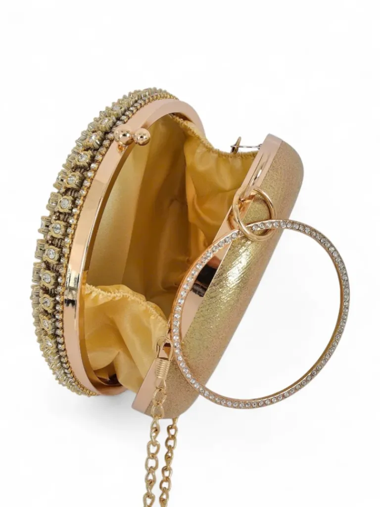 Best Kopertowa torebka damska z cyrkoniami Elira Noir Damskie Małe Torebki