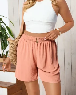 owe zwiewne damskie krótkie spodenki z ozdobą Szorty|Krótkie Spodenki