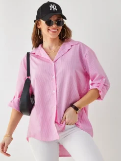 Outlet Koszula damska w paski Bluzki / Koszule / Koszulki