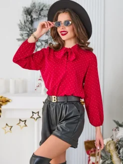 Outlet Koszula damska z cyrkoniami Bluzki / Koszule / Koszulki