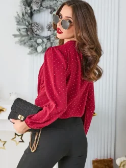 Clearance Koszula damska z cyrkoniami Bluzki / Koszule / Koszulki