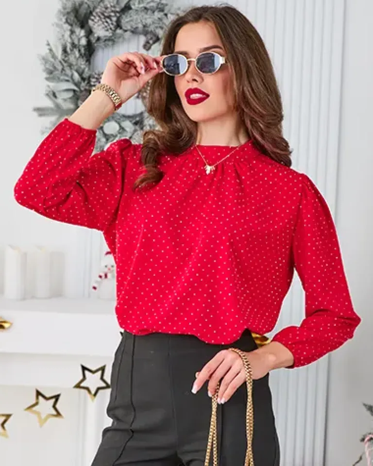 Clearance Koszula damska z cyrkoniami Bluzki / Koszule / Koszulki