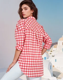 Sale Koszula damska w kratę Bluzki / Koszule / Koszulki