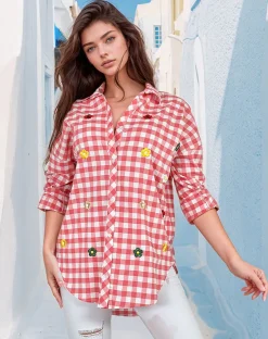 Sale Koszula damska w kratę Bluzki / Koszule / Koszulki