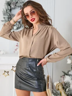 Sale Koszula damska z cyrkoniami Bluzki / Koszule / Koszulki