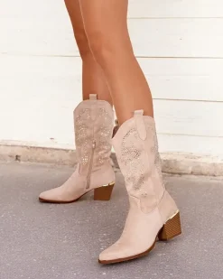 New Kowbojki damskie na obcasie Kellib Kozaki Na Obcasie|Botki Z Delikatnym Ociepleniem