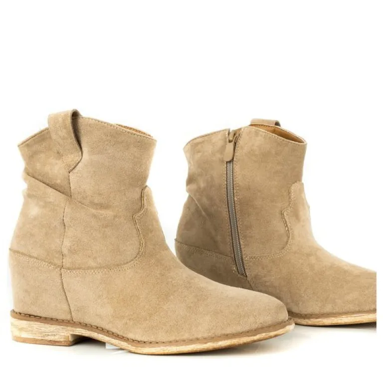 Best Kowbojki na koturnie w kolorze m Brunoki Botki Z Delikatnym Ociepleniem|Kowbojki