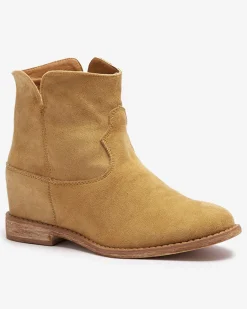 Best Kowbojki na krytym koturnie w kolorze camel Bluestone Botki Z Delikatnym Ociepleniem|Kowbojki