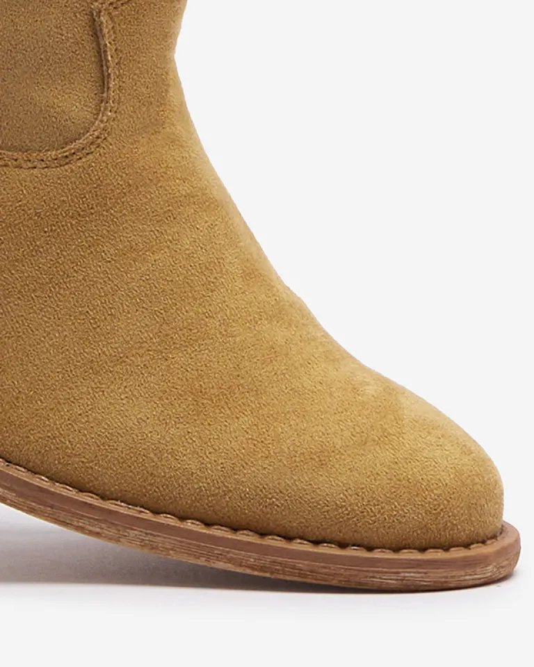 Best Kowbojki na krytym koturnie w kolorze camel Bluestone Botki Z Delikatnym Ociepleniem|Kowbojki