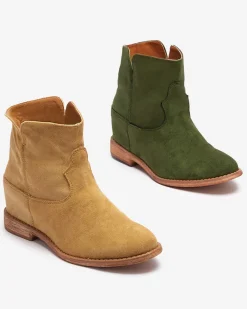 Best Kowbojki na krytym koturnie w kolorze camel Bluestone Botki Z Delikatnym Ociepleniem|Kowbojki