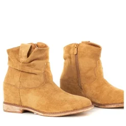 Clearance Kowbojki na koturnie w kolorze Brunoki Botki Z Delikatnym Ociepleniem|Kowbojki