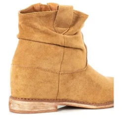 Clearance Kowbojki na koturnie w kolorze Brunoki Botki Z Delikatnym Ociepleniem|Kowbojki