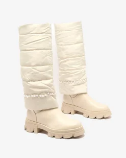 Outlet Kozaki damskie w kolorze owym Ameroe Kozaki Na Płaskim Obcasie|Kozaki Z Ociepleniem