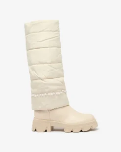 Outlet Kozaki damskie w kolorze owym Ameroe Kozaki Na Płaskim Obcasie|Kozaki Z Ociepleniem