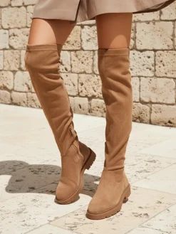 Online Kozaki damskie za kolano Remelsie Kozaki Na Płaskim Obcasie|Kozaki Z Ociepleniem