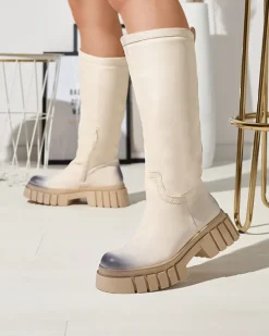 New owe damskie kozaki do połowy łydki Astaroth Kozaki Na Płaskim Obcasie|Kozaki Z Ociepleniem