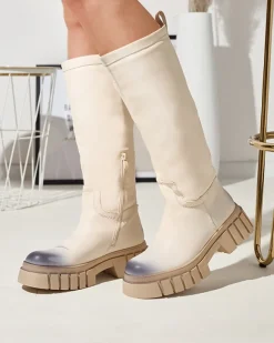 New owe damskie kozaki do połowy łydki Astaroth Kozaki Na Płaskim Obcasie|Kozaki Z Ociepleniem