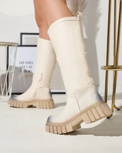 New owe damskie kozaki do połowy łydki Astaroth Kozaki Na Płaskim Obcasie|Kozaki Z Ociepleniem