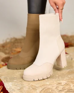 Clearance owe damskie botki na wyższym obcasie Flexi Booties Botki Bez Ocieplenia|Botki Na Słupku