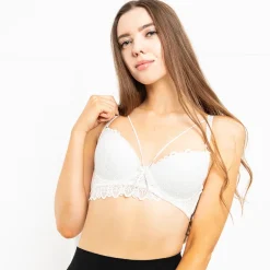 Clearance owy usztywniany biustonosz z koronką i paskami Codzienne
