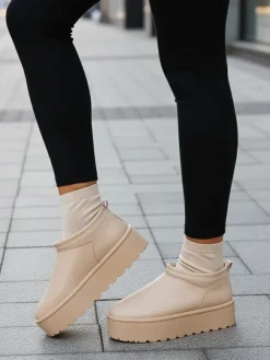 Sale Krótkie buty a'la śniegowce damskie Ozozi Śniegowce|Botki Z Delikatnym Ociepleniem