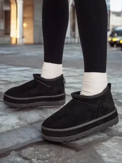 Best Krótkie buty a'la śniegowce damskie Biovve Śniegowce|Botki Z Delikatnym Ociepleniem