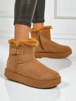 Sale Krótkie buty a'la śniegowce damskie Aurelia Classico Śniegowce|Botki Na Platformie