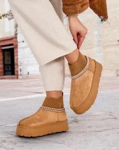 Best Krótkie buty a'la śniegowce damskie Nananna Śniegowce|Botki Z Delikatnym Ociepleniem