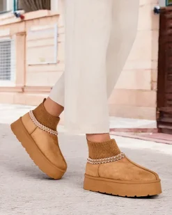 Best Krótkie buty a'la śniegowce damskie Nananna Śniegowce|Botki Z Delikatnym Ociepleniem