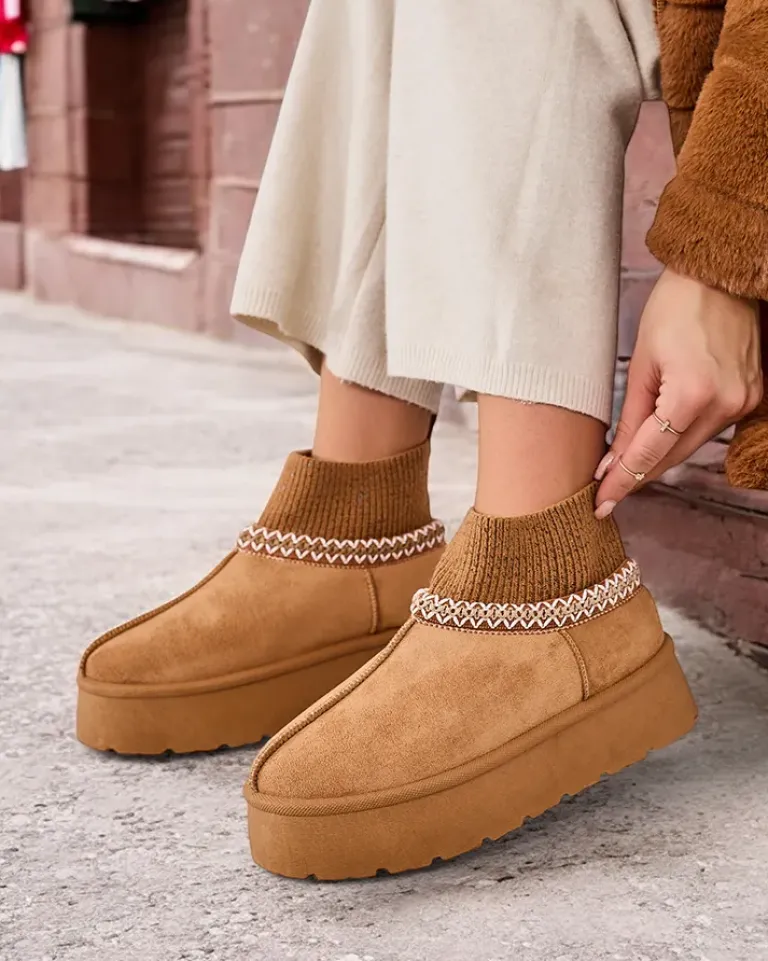 Best Krótkie buty a'la śniegowce damskie Nananna Śniegowce|Botki Z Delikatnym Ociepleniem