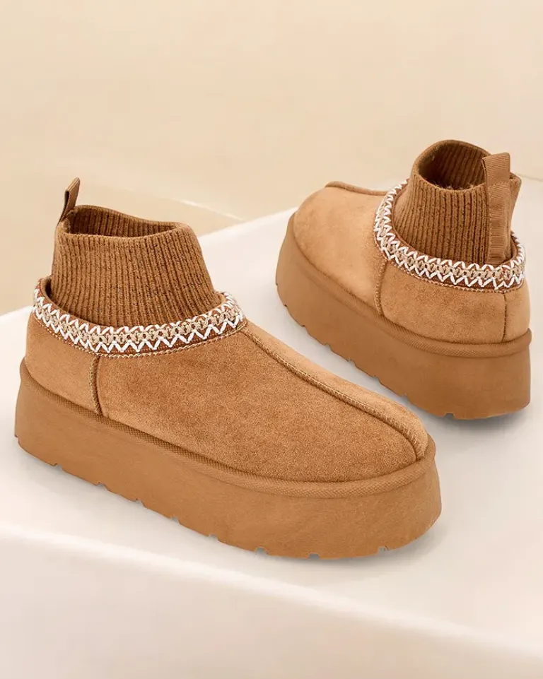 Best Krótkie buty a'la śniegowce damskie Nananna Śniegowce|Botki Z Delikatnym Ociepleniem