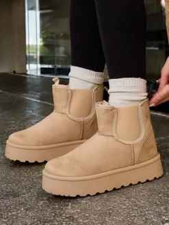 Clearance Krótkie buty a'la śniegowce damskie Vierris Śniegowce|Botki Na Platformie